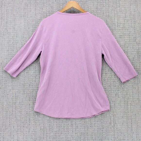 SEGMENTS Performance Shirt Top Womens Large L Pink Solid Pullover Long Sleeve - Picture 7 of 9